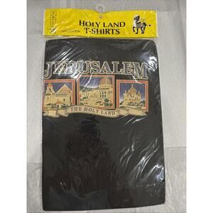 NWT Holy Land “Jerusalem” Black T-Shirt, Mens Large, Women XL, Chest 40” Read
